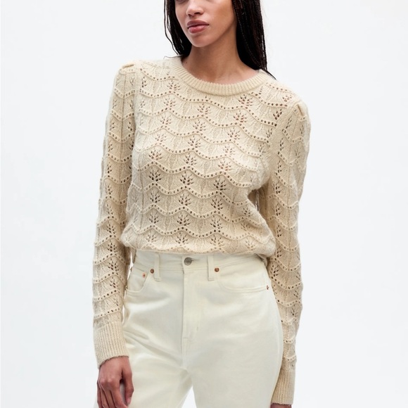 GAP Sweaters - Gap Pointelle Sweater Feminine Scandi Girl Whimsy Dainty
